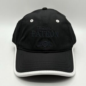 Patron Tequila Golf Cap Hat Black Adjustable Embroidered Dri Fit Performance‎